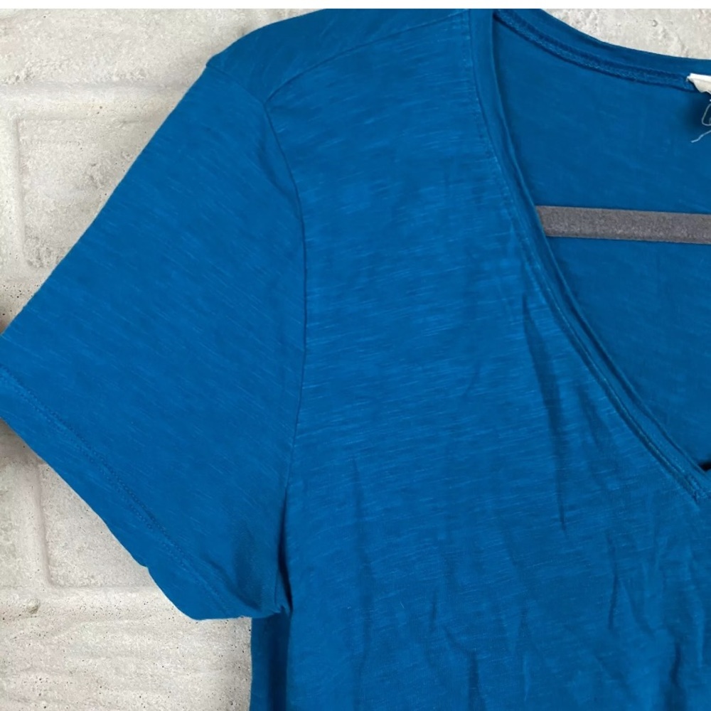Eileen Fisher Organic Cotton V Neck Tee High Low - Picture 4 of 8